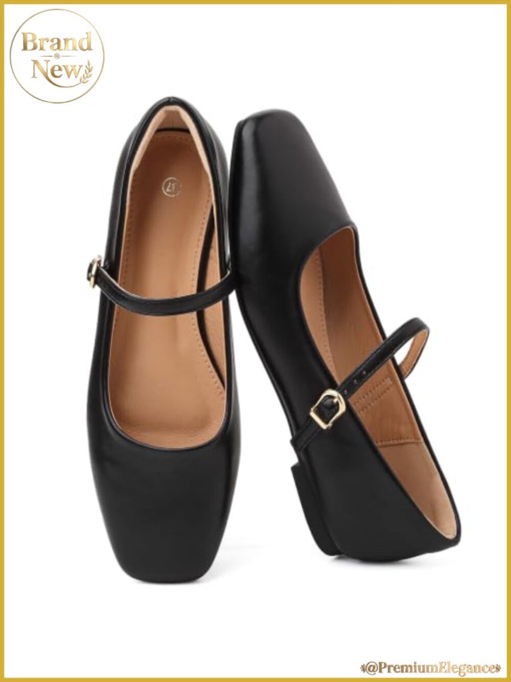 Classic Mary Jane Ballet Flats with Adjustable Strap & Cushioned Insole